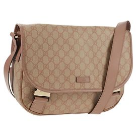 Gucci Sac à bandoulière GG Supreme en PVC rose et or 201732 Auth bs31845