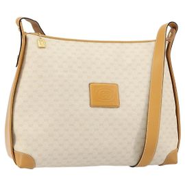 GUCCI Micro GG Supreme Schultertasche PVC Beige Gold 104 004 0024 Auth BA9177