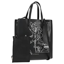 Borsa a mano GIVENCHY in pelle 2 in 1 nera argento autentica BA9198V - Givenchy