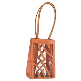 Borsa a Spalla Salvatore Ferragamo in Vinile Arancione Argento Autentica BA9126