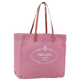 Prada Borsa Tote in Tela Rosa Autentica 158495
