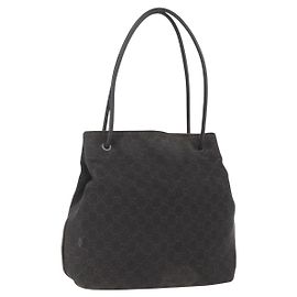 Borsa Tote GG Canvas Gucci Nera 101341 Auth 158421