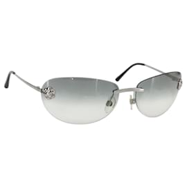 CHANEL Sonnenbrille Metall Schwarz CC Auth ka1080