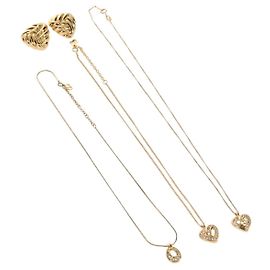 Orecchini Christian Dior metallo 4 Set Oro Auth 155760