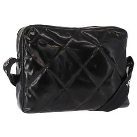 CHANEL Borsa a Spalla Matelassé Smalto Nero Argento CC Auth bs31793