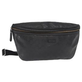 Borsa a corpo GG Canvas GG di Gucci in PVC nero e argento 211110 Auth bs31846