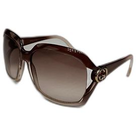 Vintage Gucci Übergroße Sonnenbrille Schwarz Beige