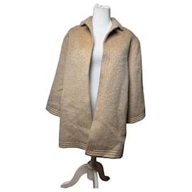 Abrigo de pelo de llama vintage Givenchy Beige M/L