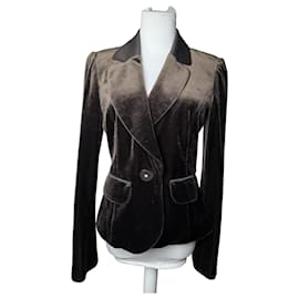 Blazer de terciopelo vintage Courreges marrón 40/L