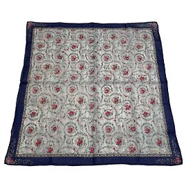 Sciarpa floreale vintage Dior blu