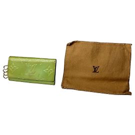 Llaveiro de cuero Vernis Louis Vuitton vintage verde