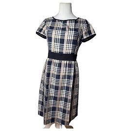 Vintage Courreges Karodress in Weiß, Grau und Schwarz