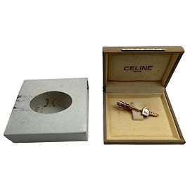 Céline Morsetto dorato con logo carrozza Celine Paris vintage