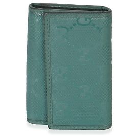 Gucci Green Embossed GG Leather Key Holder