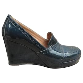 Mocasines de cuña Avril Gau azul charol 37