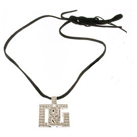 Iconico collier DOLCE & GABBANA “Overlap” cordino camoscio nero e sawarovski