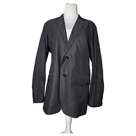 Abrigo corto de algodón vintage Burberry M negro