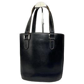 Borsa a secchiello in pelle vintage Courreges nera