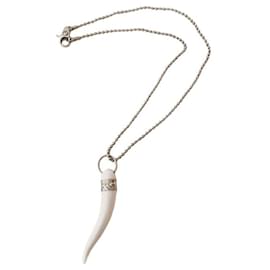 Iconica collana DOLCE & GABBANA con pendente “horn” portafortuna bianco