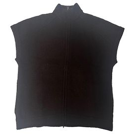Zara Strickweste Oversize Hoher Kragen Kastanienbraun