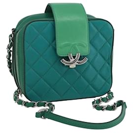 Borsa a tracolla Chanel CC Box in pelle di agnello trapuntata mini