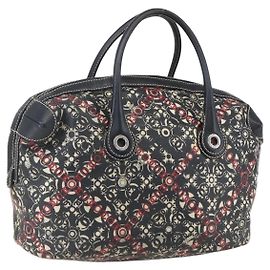 Chanel Optic Coco Bowler Tasche aus bedrucktem beschichtetem Canvas mit Kaviar Medium