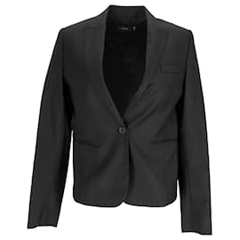 Blazer de un solo botón con bolsillos en lana negra Joseph