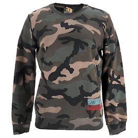 Camouflage-Used Sweatshirt aus khakifarbenem Baumwollstoff von Valentino Garavani