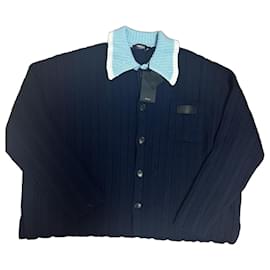 Blauer Strickcardigan von Versace