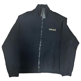 Felpa nera con zip Versace