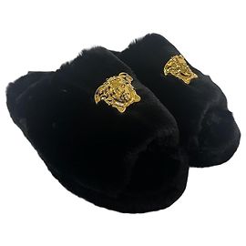 Zapatillas de piel sintética negra Medusa de Versace