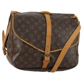 LOUIS VUITTON Monogram Saumur 35 Schultertasche M42254 LV Auth ka1066