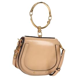 Chloé Chloe Nile Handtasche Emaille 2in1 Beige Gold Auth 158874V