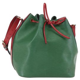 LOUIS VUITTON Borsa a Spalla Petit Noé Epi Bicolore Verde Rosso M44147 LV Auth 160668