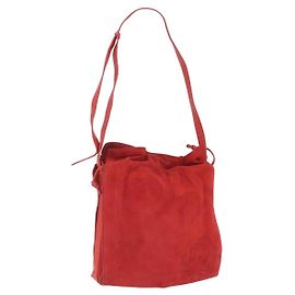 Borsa a Spalla LOEWE Camoscio Rosso Oro Auth 160681