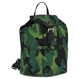 Zaino PRADA in nylon verde argento autentico 158946V
