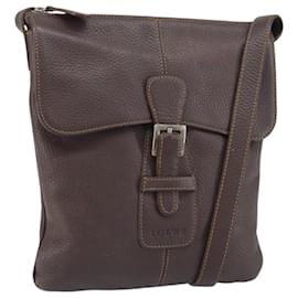 LOEWE Borsa a Spalla Pelle Argento Marrone Auth ar13857