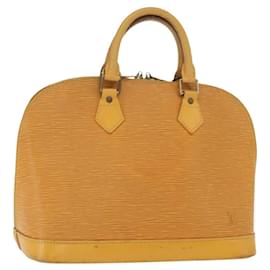 LOUIS VUITTON Bolsa de Mão Epi Alma Amarela M52149 LV Auth 160665