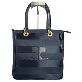 Vintage Courreges Monogramm Tasche Schwarz Grau