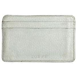 Tarjetero de cuero Loewe Madrid vintage blanco