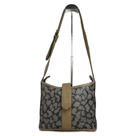 Borsa multifunzione in pelle con motivo in pietra vintage Yves Saint Laurent grigio nero marrone
