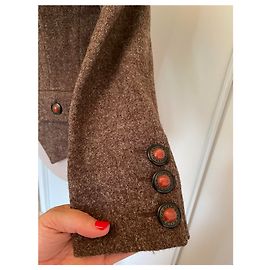 Vintage Braune Harris Tweed Jacke von Paule Ka