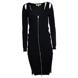 Alexander Mcqueen McQ, schwarzes Strickkleid mit Stretch