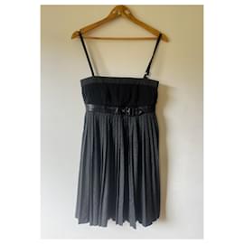 Vintage grey and black pleated Dolce & Gabbana dress