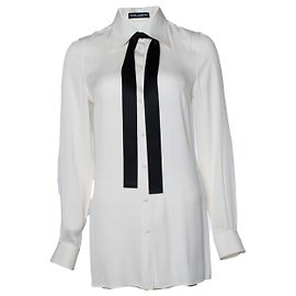 Dolce & Gabbana, camicia bianca con fiocco nero