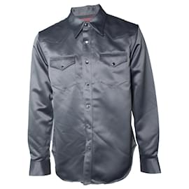 Acne Studios, Camisa western de satén en gris