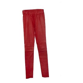 Leggings de couro vermelho Sylvie Schimmel