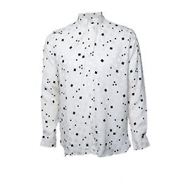 Camicia bianca Saint Laurent con cubi opachi e lucidi
