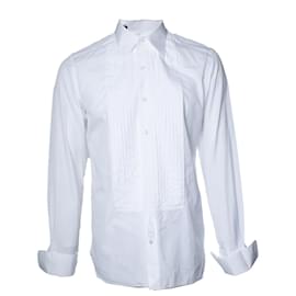 Tom Ford, camicia plissettata da smoking in bianco