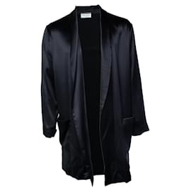 Saint Laurent, schwarzes Seidenkimono 2022